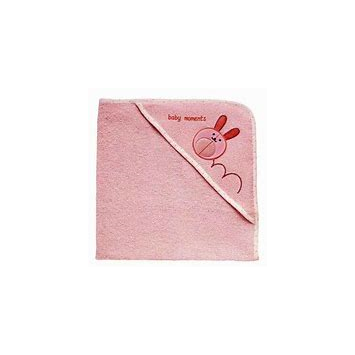 Accappatoio quadrato spugna rosa 0m+