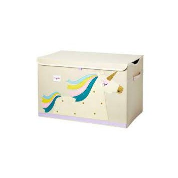 Baule Portagiochi - Unicorno - Bianco - 61 x 37 x 38 cm - Riordina la Cameretta